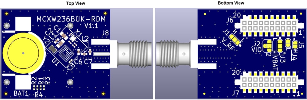 기계 도면 - NXP Semiconductors MCXW236BUK-RDM 무선 모듈 보드