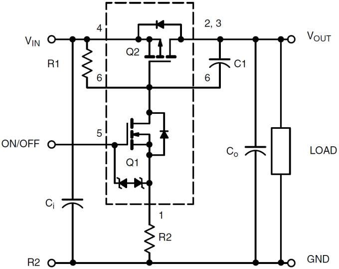 Si1865DDL Load Switch with LevelShift Vishay / Siliconix Mouser