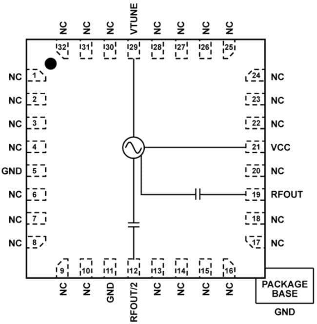 블록 선도 - Analog Devices Inc. HMC116x MMIC 전압 제어 발진기 블록 선도 - Analog Devices Inc. HMC116x MMIC 전압 제어 발진기