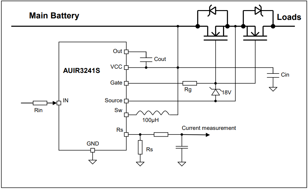 블록 선도 - Infineon Technologies AUIR3241S 및 AUIR3242S 하이 측 MOSFET 드라이버