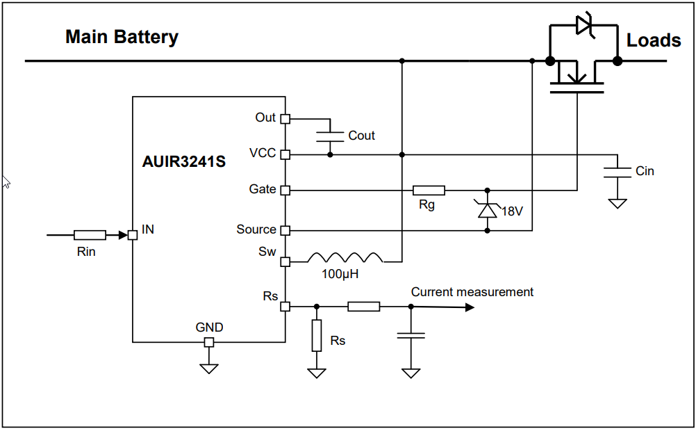 블록 선도 - Infineon Technologies AUIR3241S 및 AUIR3242S 하이 측 MOSFET 드라이버