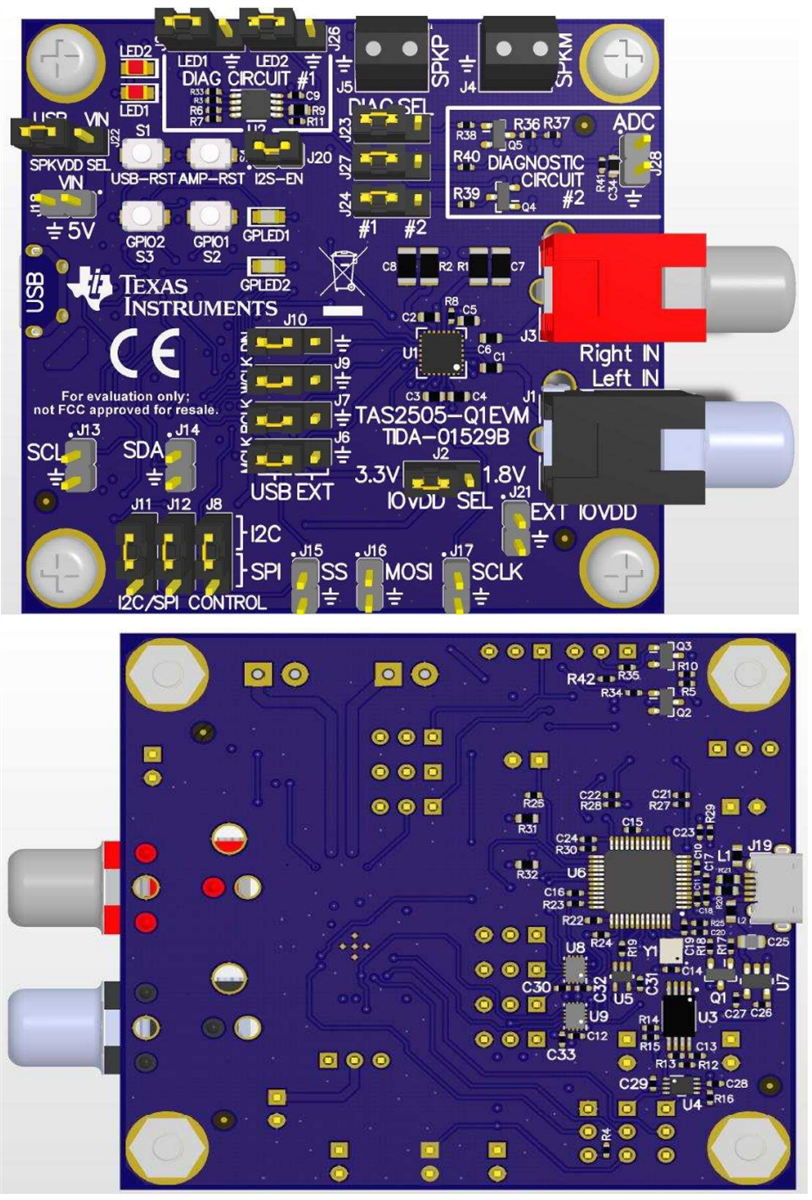 차트 - Texas Instruments TAS2505-Q1EVM 평가 보드