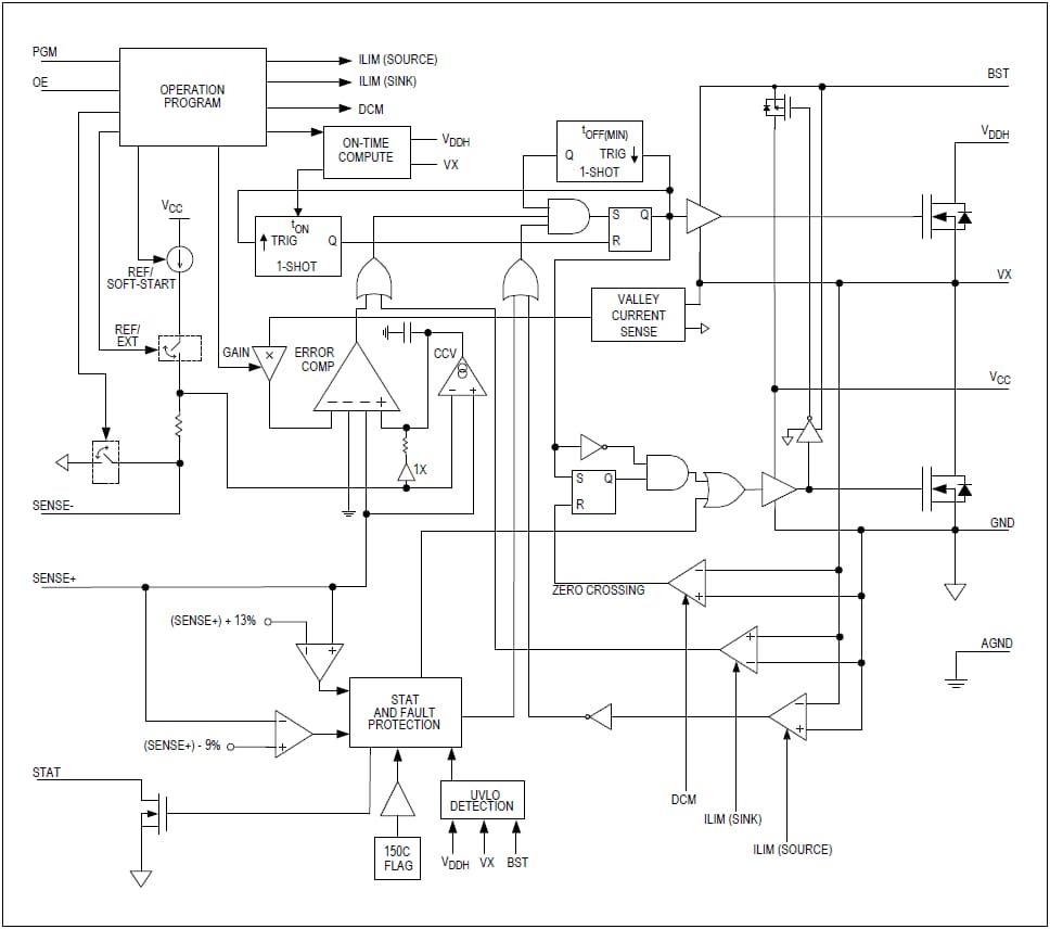 블록 선도 - Analog Devices / Maxim Integrated MAX38800 및 MAX38801 스위칭 레귤레이터