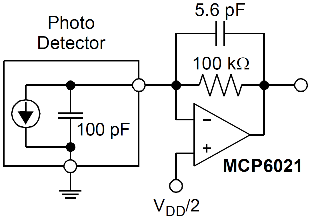 애플리케이션 회로도 - Microchip Technology MCP602x 레일-투-레일 입력/출력 연산 증폭기