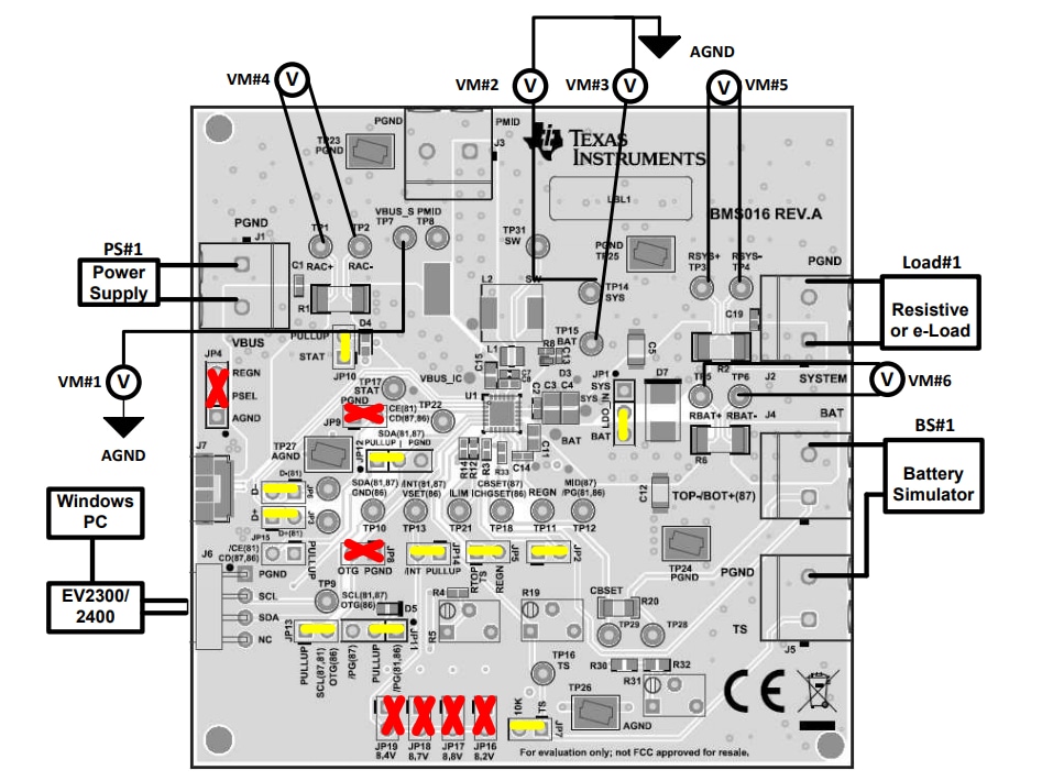 계통도 - Texas Instruments BQ25883EVM 평가 모듈