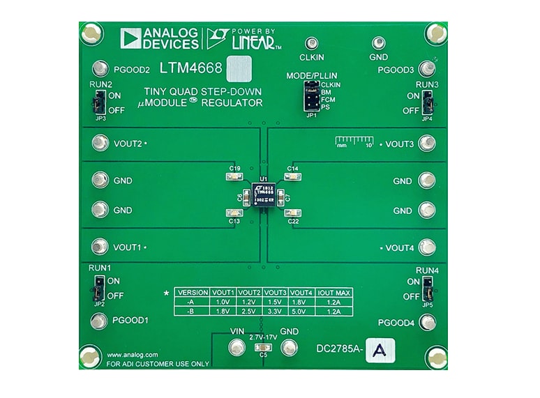 Analog Devices Inc. LTM4668용 DC2785A-A 데모 보드