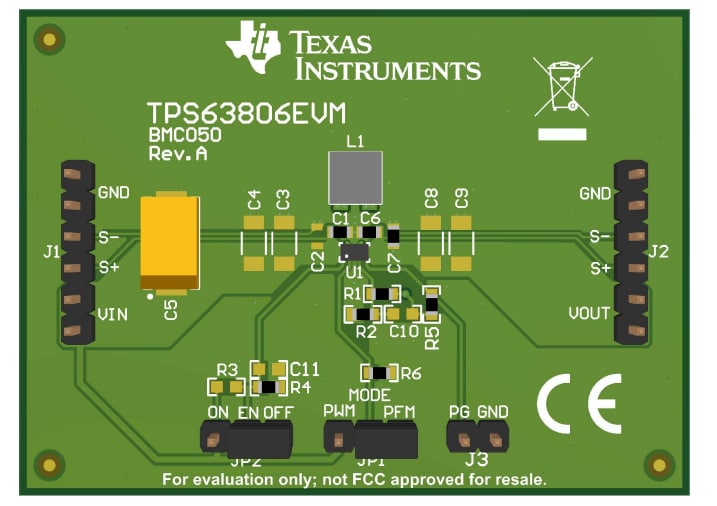 위치 회로 - Texas Instruments TPS63806EVM 평가 모듈