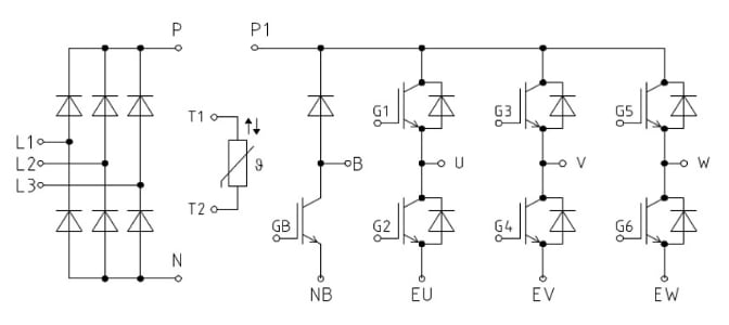 애플리케이션 회로도 - Infineon Technologies EasyPIM™ IGBT 모듈 애플리케이션 회로도 - Infineon Technologies EasyPIM™ IGBT 모듈