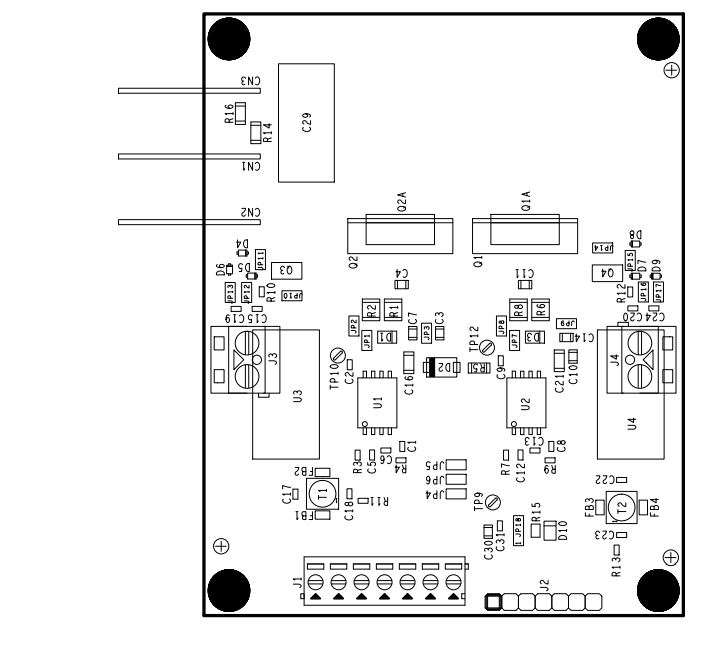 기계 도면 - STMicroelectronics EVALSTGAP2SICSC 데모 보드