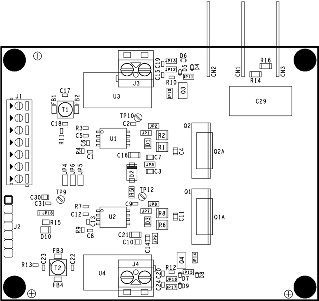 기계 도면 - STMicroelectronics EVALSTGAP2HSCM 게이트 드라이버 데모 보드