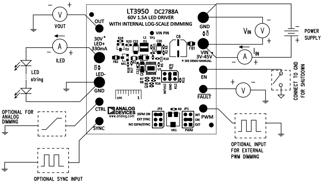 기계 도면 - Analog Devices Inc. LT3950용 DC2788A 데모 회로