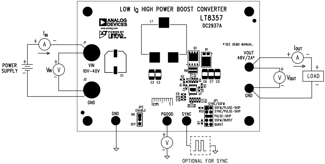 기계 도면 - Analog Devices Inc. LT8357용 DC2937A 데모 회로