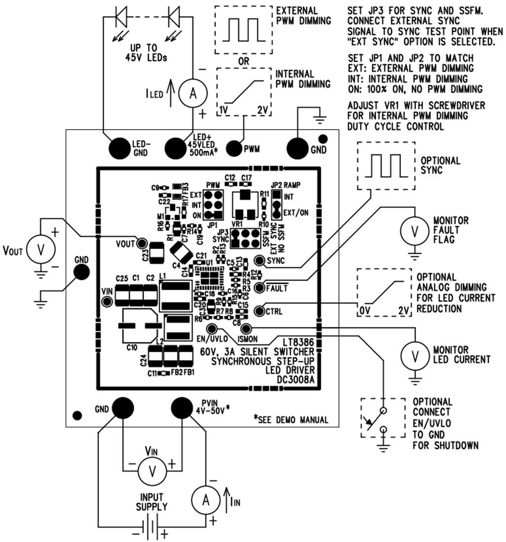 차트 - Analog Devices Inc. LT8386용 DC3008A 데모 회로