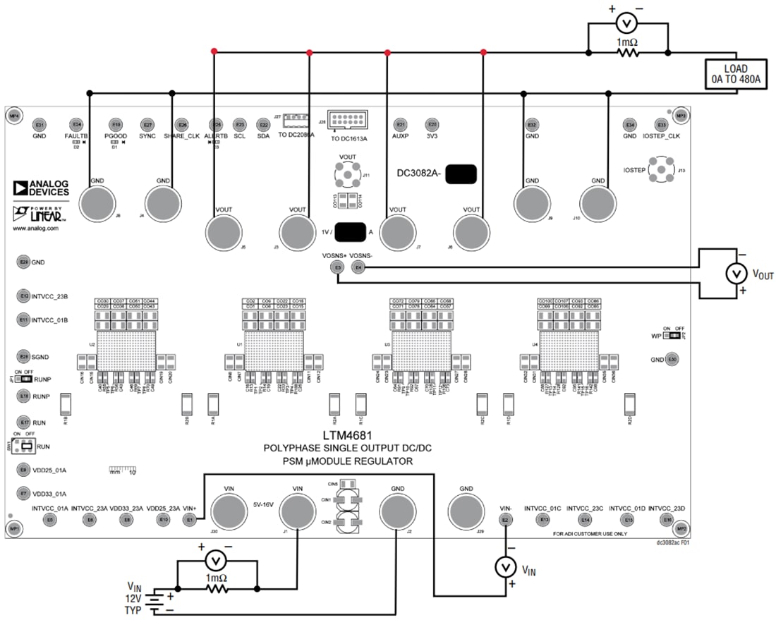 기계 도면 - Analog Devices Inc. LTM4681용 DC3082A-C 데모 회로