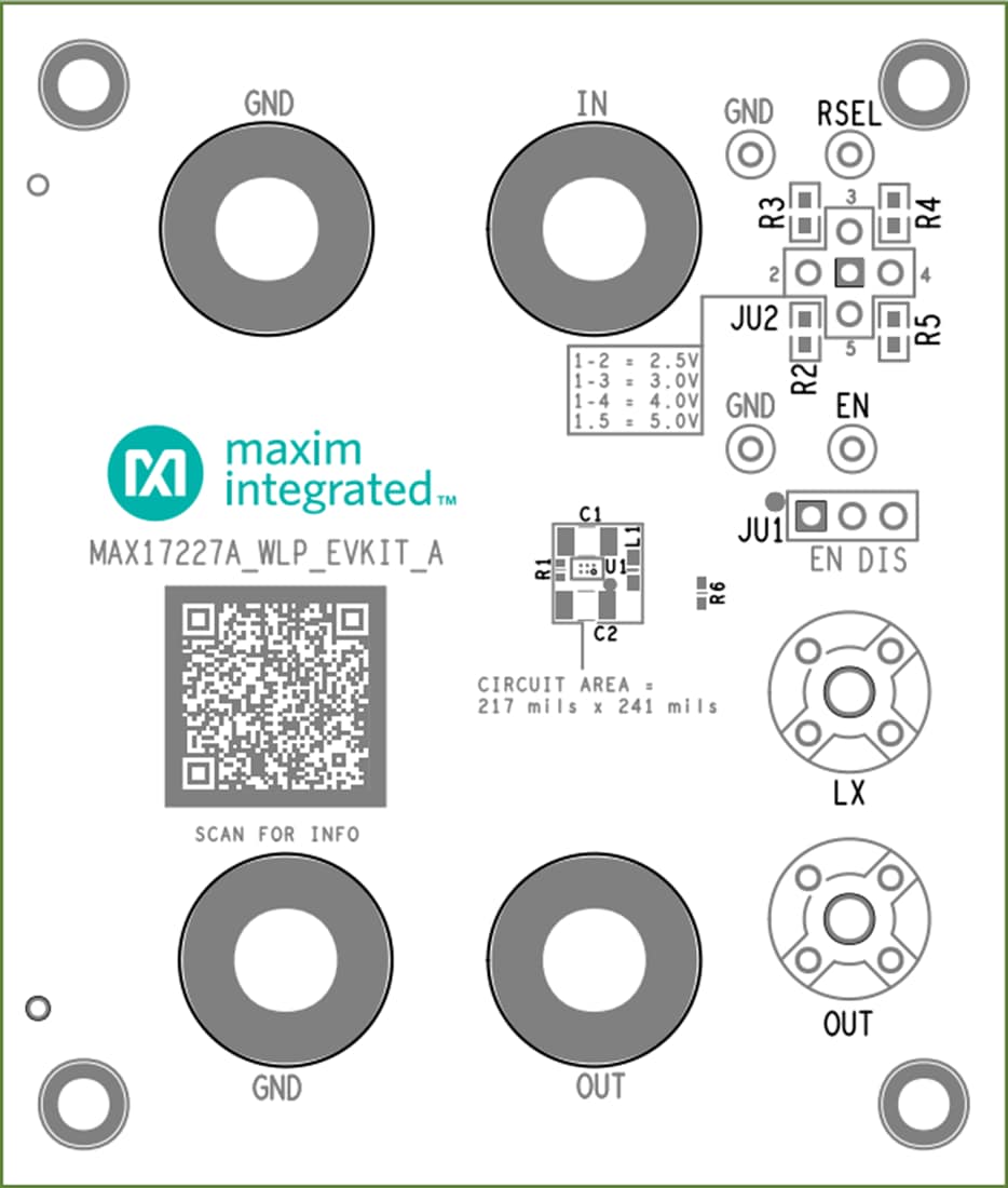 기계 도면 - Analog Devices / Maxim Integrated MAX38913AEVKWLP 레귤레이터 평가 키트