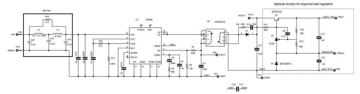 계통도 - STMicroelectronics STEVAL-A6986IV1 절연형 벅 컨버터 평가 보드