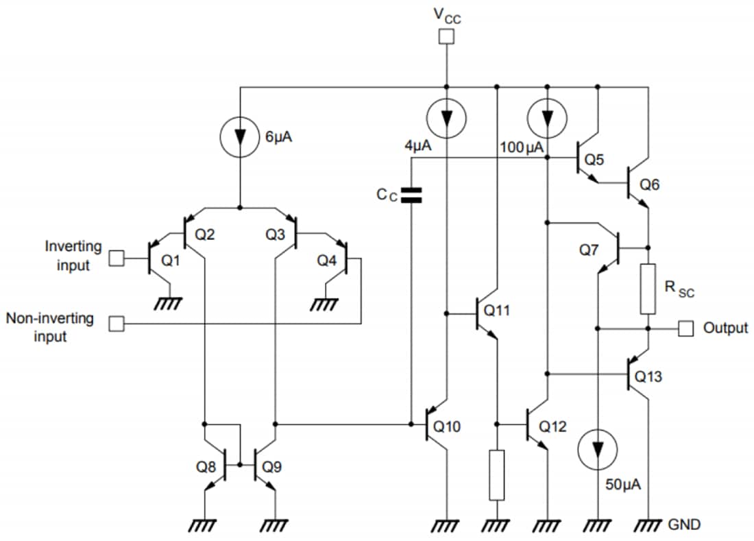 계통도 - STMicroelectronics LM2904B 저전력 이중 연산 증폭기