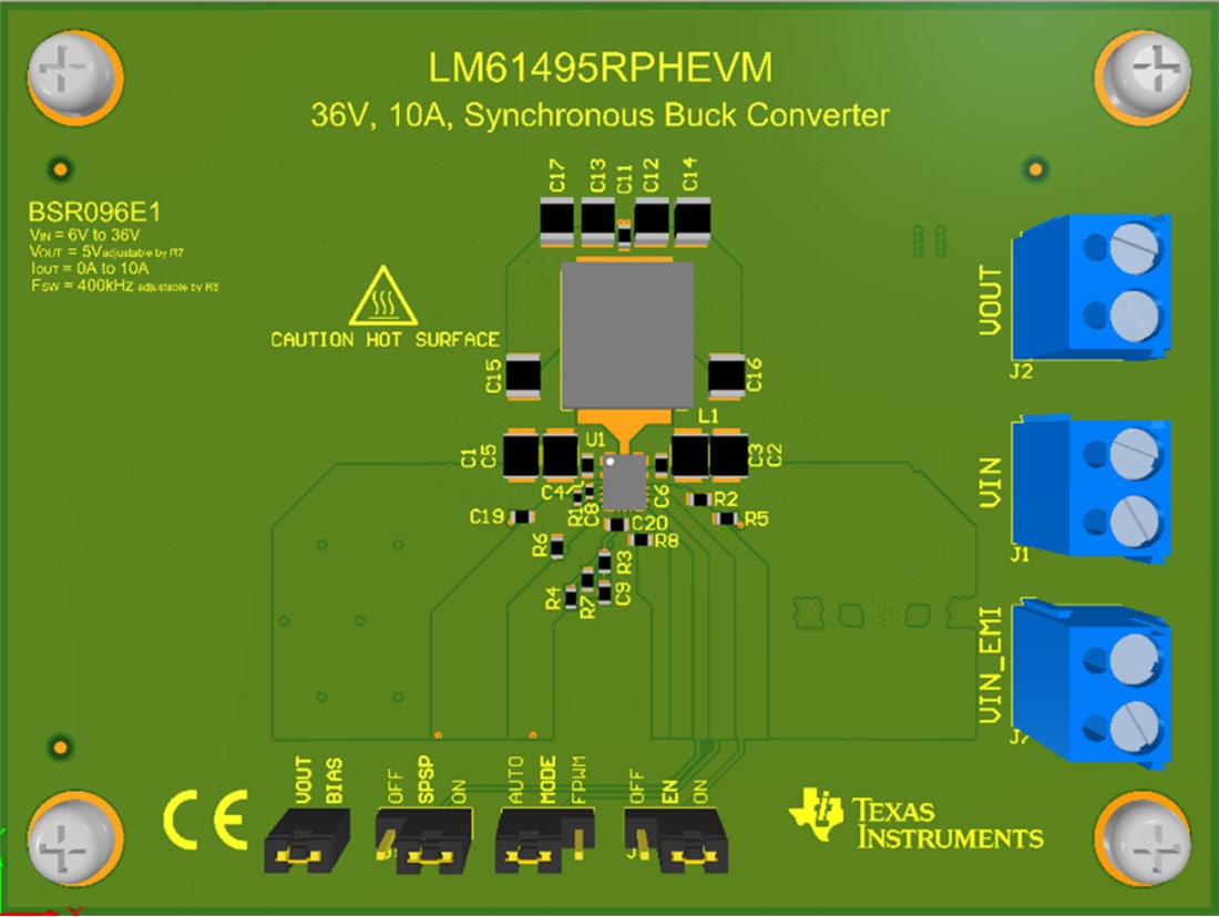 기계 도면 - Texas Instruments LM61495RPHEVM 변환기 EVM (평가 모듈)
