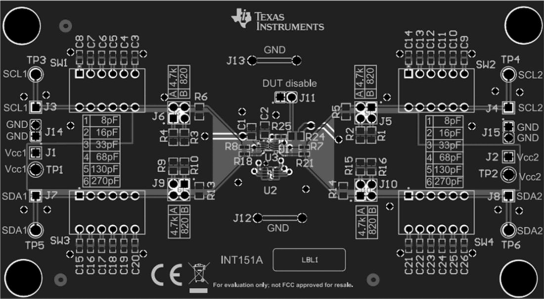 기계 도면 - Texas Instruments TCA39306EVM 레벨 시프터 평가 모듈