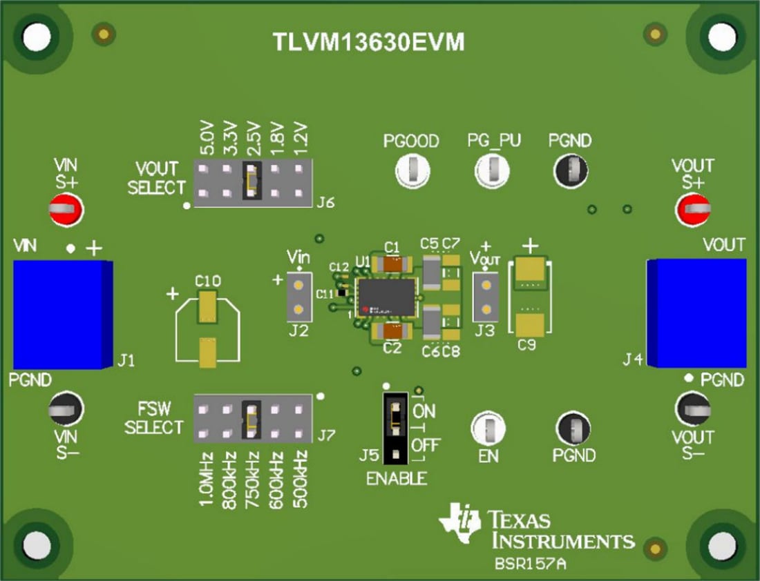 기계 도면 - Texas Instruments TLVM13630EVM EVM(평가 보드)