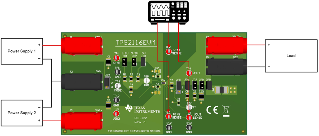 차트 - Texas Instruments TPS2116EVM 멀티플렉서 평가 모듈