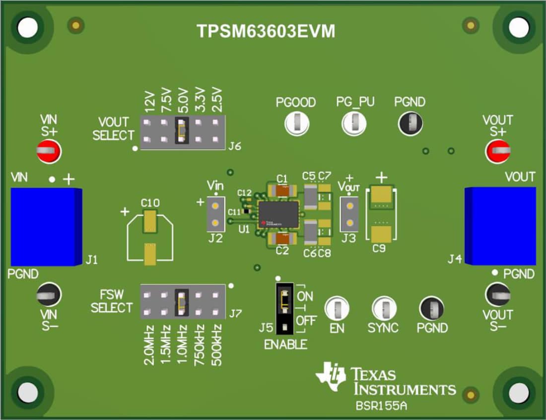 TPSM63603EVM/TPSM63603SEVM 전력 모듈 EVM - TI | Mouser