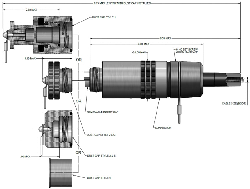 Amphenol Fiber Systems International TFOCA-II® 4채널 광섬유 플러그 어셈블리 Amphenol Fiber Systems International TFOCA-II® 4채널 광섬유 플러그 어셈블리