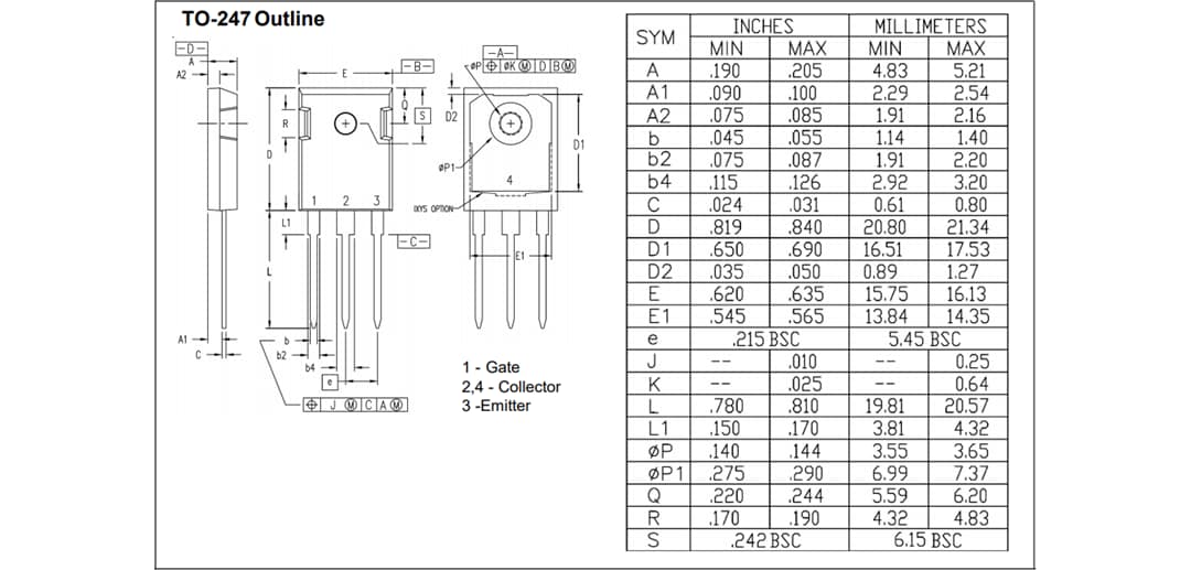 기계 도면 - IXYS XPT™ GenX5™ 트렌치 IGBT
