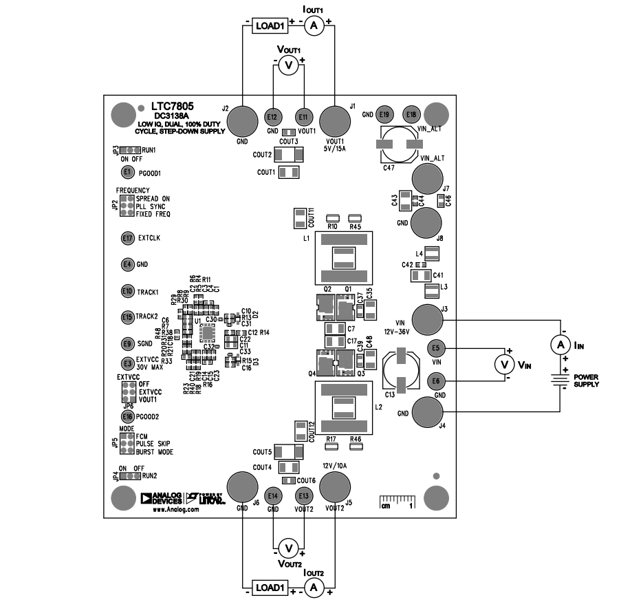 Analog Devices Inc. LTC7805 데모 보드 DC3138A Analog Devices Inc. LTC7805 데모 보드 DC3138A
