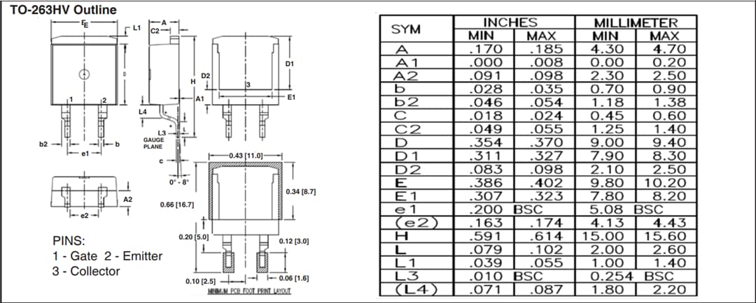 기계 도면 - IXYS IXBx14N300HV 역전도 BiMOSFET™ IGBT 기계 도면 - IXYS IXBx14N300HV 역전도 BiMOSFET™ IGBT