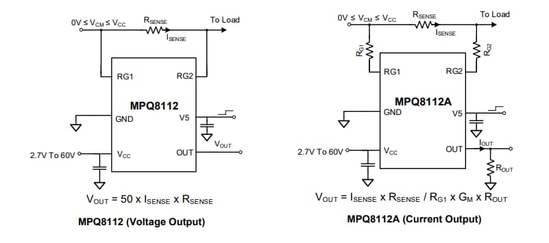 Application Circuit Diagram - Monolithic Power Systems (MPS) MPQ811x High-Side Current-Sense Amplifiers
