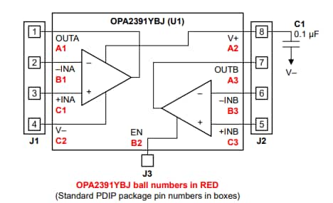 계통도 - Texas Instruments OPA2391DSBGAEVM 평가 모듈