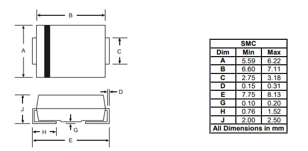 Diodes Incorporated S8MCQ 표면 실장 유리 부동태화 정류기