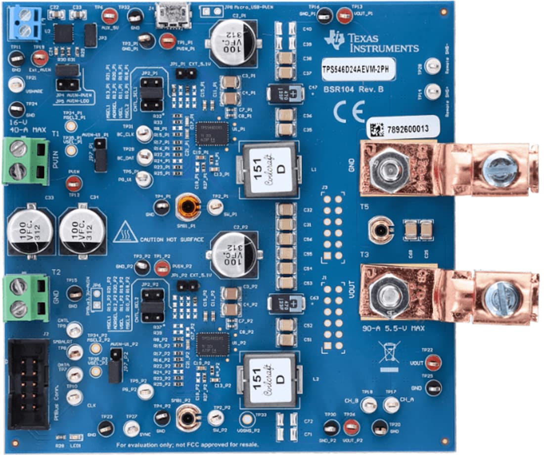 기계 도면 - Texas Instruments TPS546D24SEVM-2PH 컨버터 평가 모듈