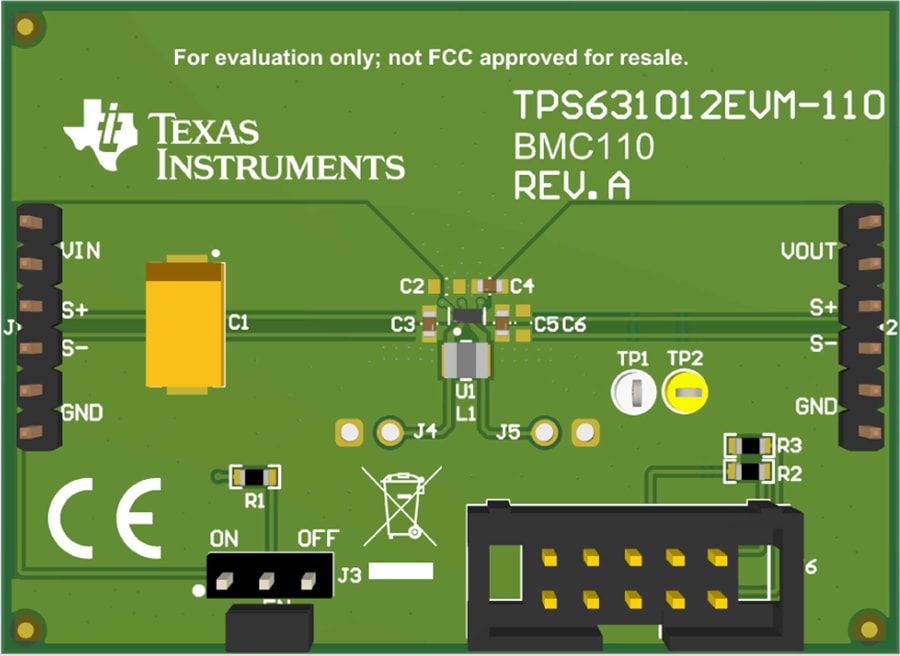 기계 도면 - Texas Instruments TPS631012EVM 컨버터 평가 모듈