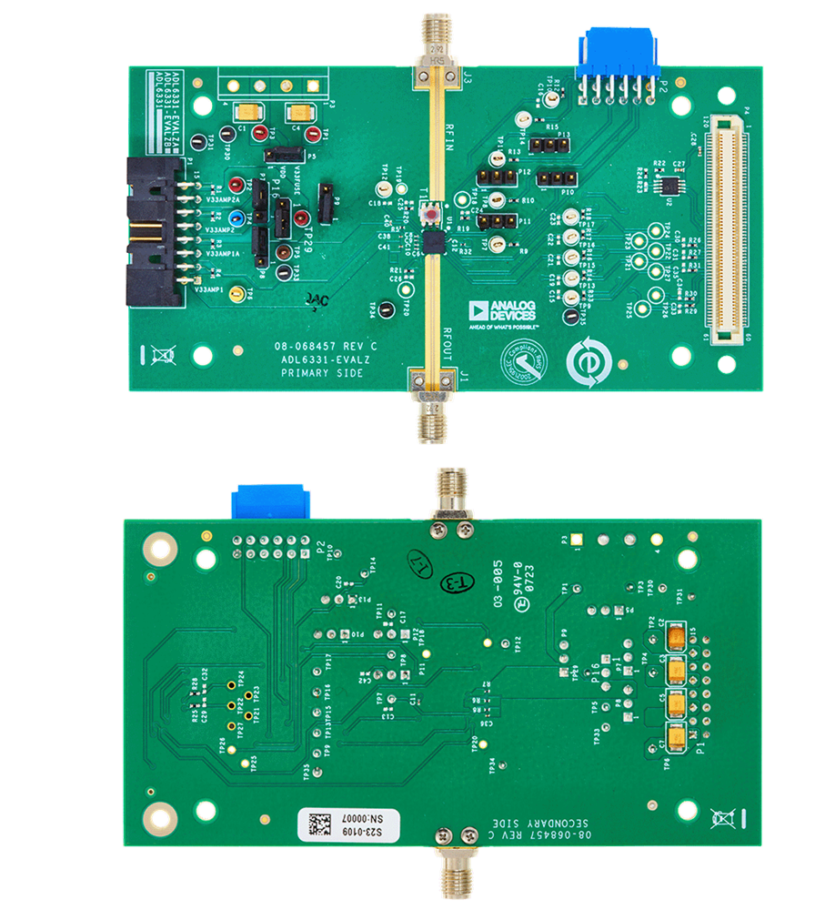 위치 회로 - Analog Devices Inc. ADL6331-EVALZA 평가 보드