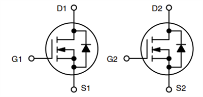 계통도 - onsemi NVMFDx 100 V 듀얼 N-채널 파워 MOSFET