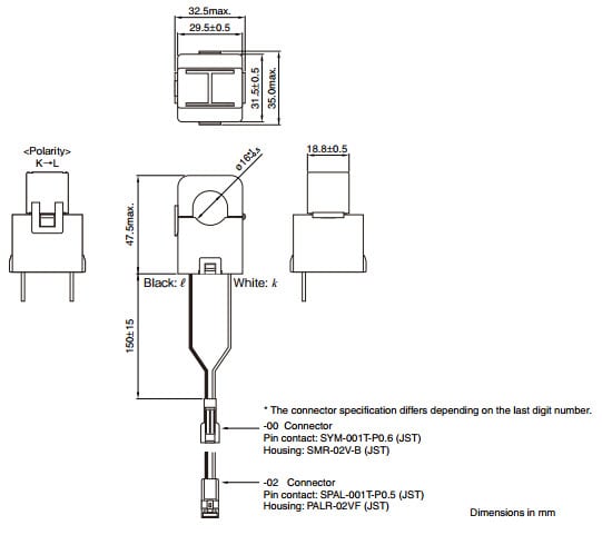CCT323047 Type Dimensions