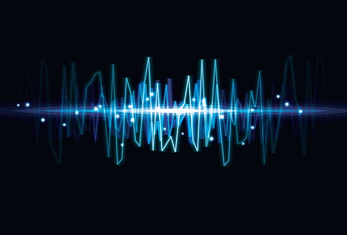 Blurry abstract audio wave light effect background. EPS10 with transparency