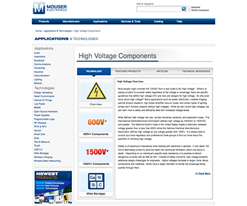 You'll Be Shocked by the New Mouser Electronics High Voltage Technology Site